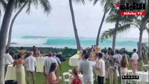 موجة كبيرة تقتحم حفل زفاف في هاواي