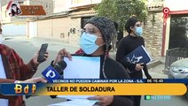 Ruido y contaminación: vecinos de SJL afectados por taller de soldadura que invade vereda