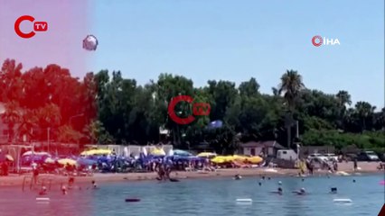 Antalya'da tatilcilere Uçan şemsiye şoku
