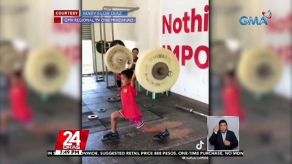 8-anyos na bata sa Zamboanga City, nagpabilib nang magawa ang 30kg clean and jerk | 24 Oras