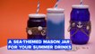 Ocean-themed mason jar for your summer drinks