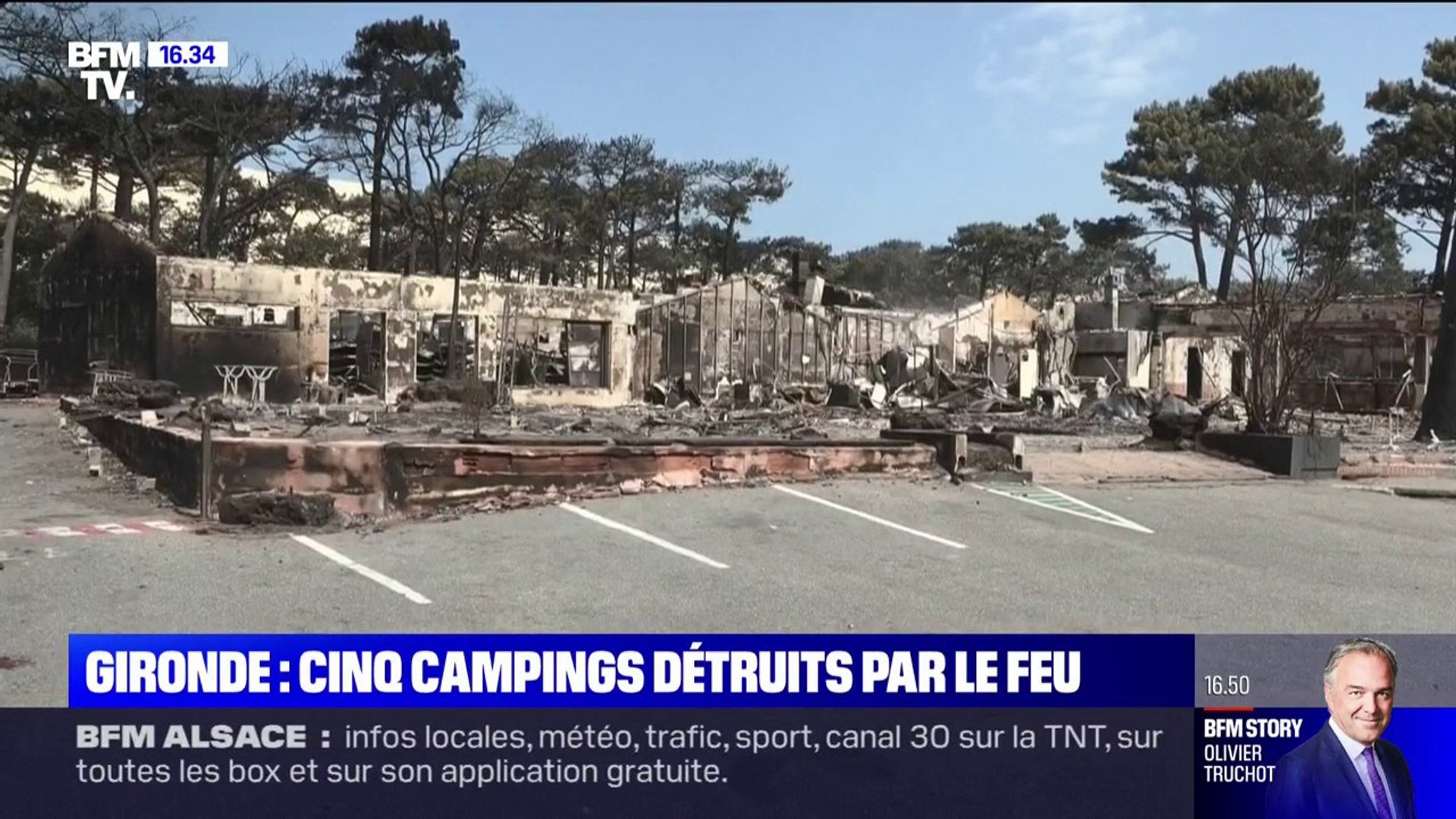 Les images des cinq campings détruits par les incendies en Gironde, dont le  célèbre "camping des flots bleus" - Vidéo Dailymotion