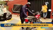 Chorrillos: sujeto insulta, agrede y daña la moto a repartidor de delivery