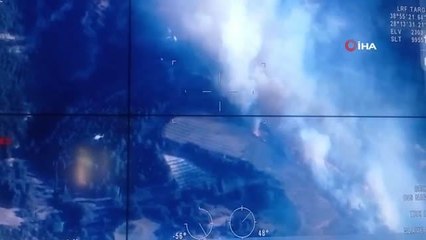 Yangın söndürme çalışmaları İHA tarafından görüntülendi