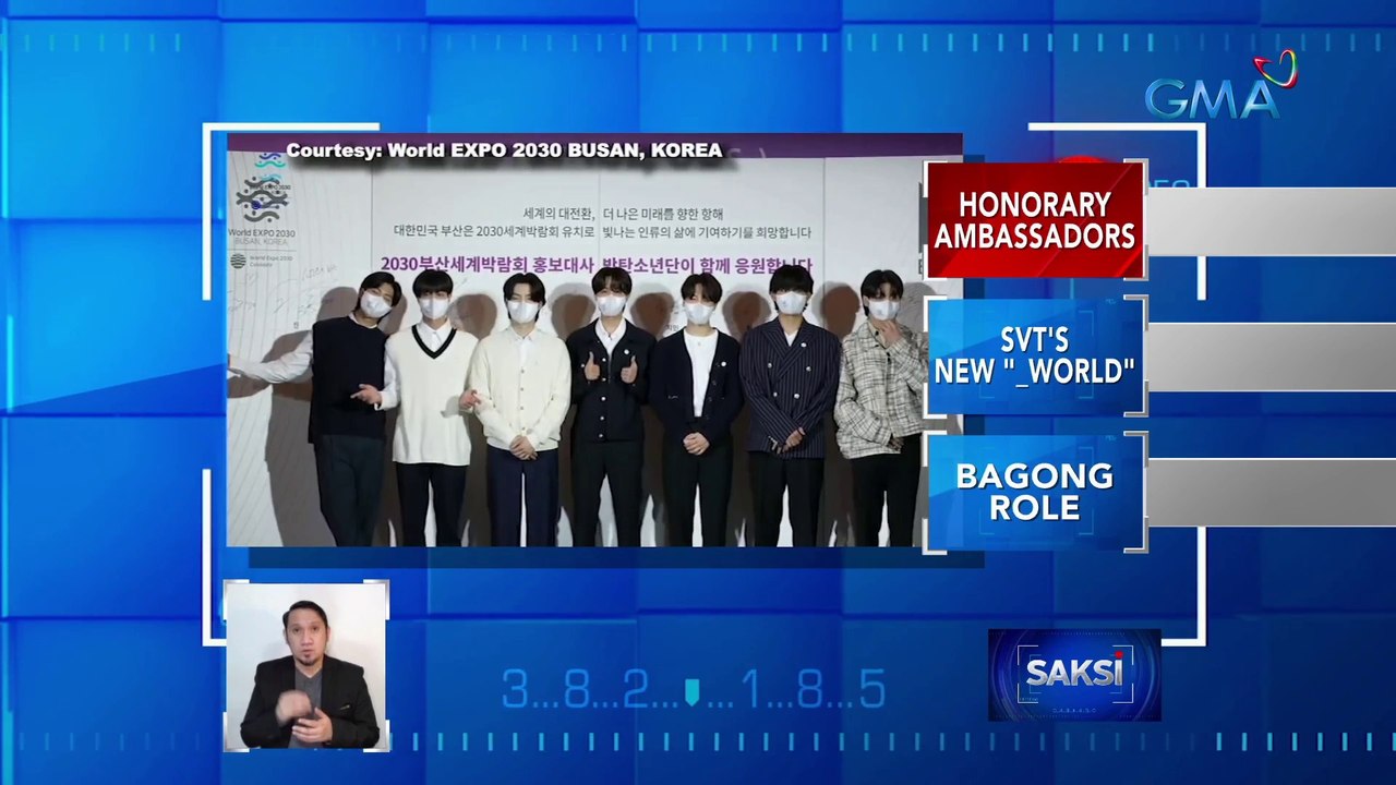 BTS, pormal nang itinalaga bilang honorary ambassadors para sa 2030 World Expo bid sa Busan | Saksi