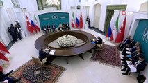 Tahran'da Reisi ve Putin ile bir araya gelen Erdoğan: Suriye halkına yapılacak en büyük iyilik, bölücü terör örgütünün işgal ettiği topraklardan sökülüp atılmasıdır