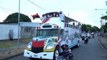 Caravana Roja y Negra toma las calles de Managua en celebración al 43/19