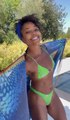 Gabrielle Union Danced Around Poolside in a Lime Green String Bikini