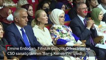 Emine Erdoğan, Filistin Gençlik Orkestrası ve CSO sanatçılarının 'Barış Konseri'ni izledi