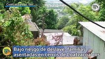 Bajo riesgo de deslave, familias asentadas en cerros de Coatzacoalcos