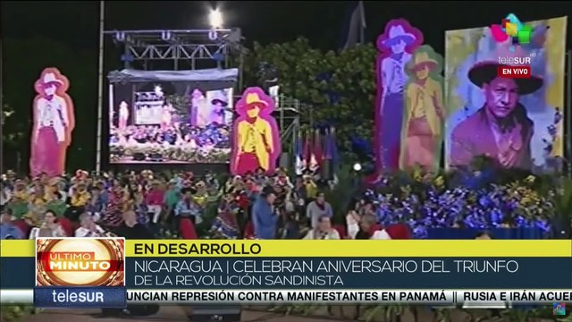 Daniel Ortega, presidente de Nicaragua saluda a la juventud sandinista: fuerza y vitalidad del país