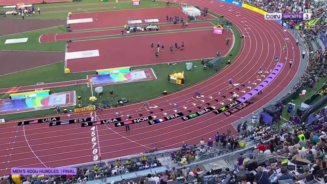 Dos Santos storms to gold in men's 400m hurdles