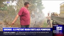 Incendies en Gironde: avec un simple tuyau d'arrosage ou des seaux d'eau, ces habitants prêtent main forte aux pompiers
