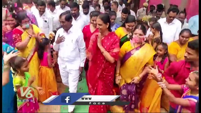 Minister Tour _ Harish Rao Comments On BJP _ Sabitha In Mana Ooru - Mana Badi Program _ V6 News