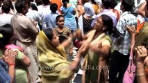 A musical offering by devotees during Shree Krishna Janmashtami at Vrindavan