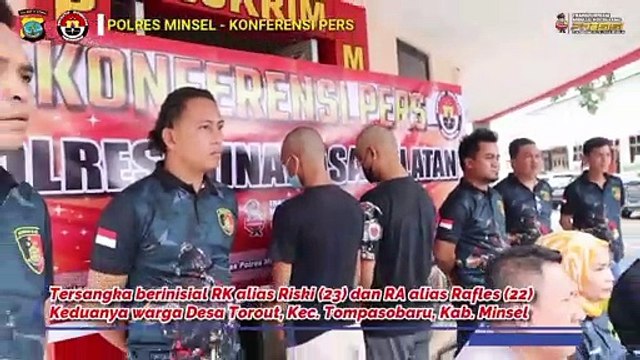 Konferensi Pers Kasus Curanmor Polres Minahasa Selatan Amankan Dua Tersangka