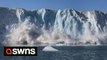 Shocking scenes show glacier crumbling into the sea this month