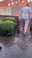 Leeds garden floods as water pipe bursts in Hunslet
