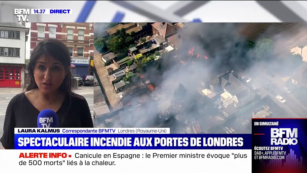 Un spectaculaire incendie aux portes de Londres, le feu est "désormais maîtrisé" selon les pompiers