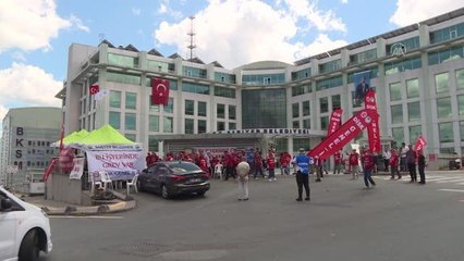 Sarıyer Belediyesinde grev yapan işçilere destek