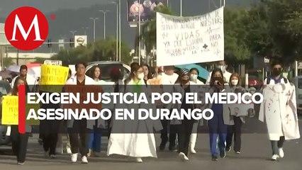 Médicos estudiantes protestan por la muerte de Erick Andrade en Durango