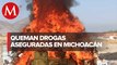 Militares queman más de una tonelada de drogas en Michoacán