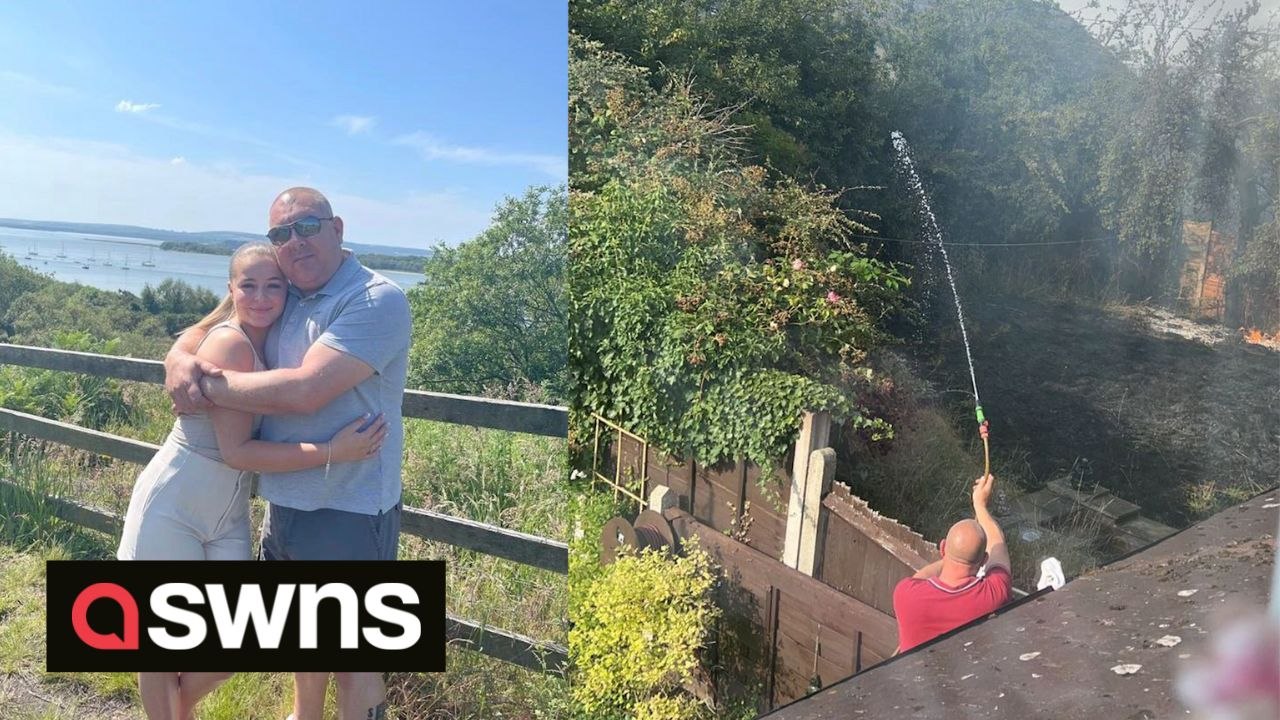 Heroic dad managed to stop a wall of flames rea...