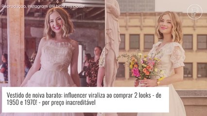 Vestido de noiva barato: influencer viraliza ao comprar 2 looks - de 1950 e 1970! - por preço inacreditável