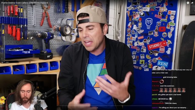 Asmongold Reacts to _Pranks Destroy Scam Callers- GlitterBomb Payback_ by Mark Rober