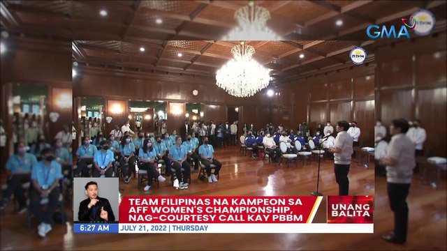 Team Filipinas na kampeon sa AFF Wome's Championship, nag-courtesy call kay PBBM | UB