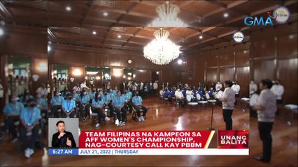 Team Filipinas na kampeon sa AFF Wome's Championship, nag-courtesy call kay PBBM | UB