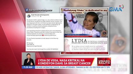 Lydia de Vega, nasa kritikal na kondisyon dahil sa breast cancer | UB