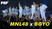 P-Pop groups MNL48 and BGYO performing "High Tension" and "Sabay" at Tugatog Filipino Music Festival