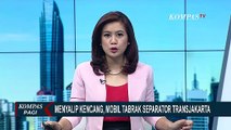 Menyalip Kencang, Sebuah Mobil Tabrak Separator Transjakarta di Tanah Abang