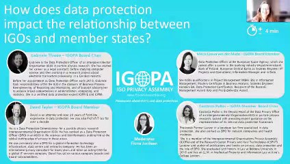 How does data protection impact the relationship between IGOs and their member states 4min IGOPA