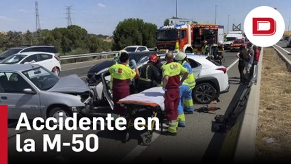 Un accidente en la M-50 deja dos heridos leves y un gran atasco