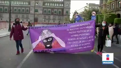 Feministas protestas en la CDMX; exigen la liberación de tres jóvenes