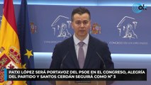 Patxi López será portavoz del PSOE en el Congreso, Alegría del partido y Santos Cerdán seguirá como nº 3