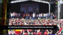 teleSUR Noticias 15:30 21-07: Partido de los Trabajadores oficializó candidatura de Lula da Silva