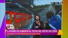 Jóvenes se graban "surfeando" en el techo del metro de la CDMX