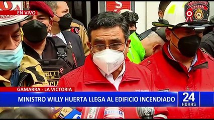 Incendio en La Victoria: Ministros del Interior y Defensa llegan al lugar del siniestro