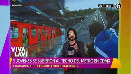 Jóvenes se graban "surfeando" en el techo del metro de la CDMX