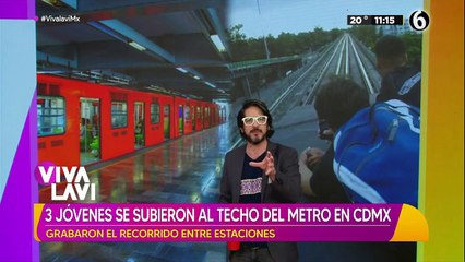 Jóvenes se graban "surfeando" en el techo del metro de la CDMX