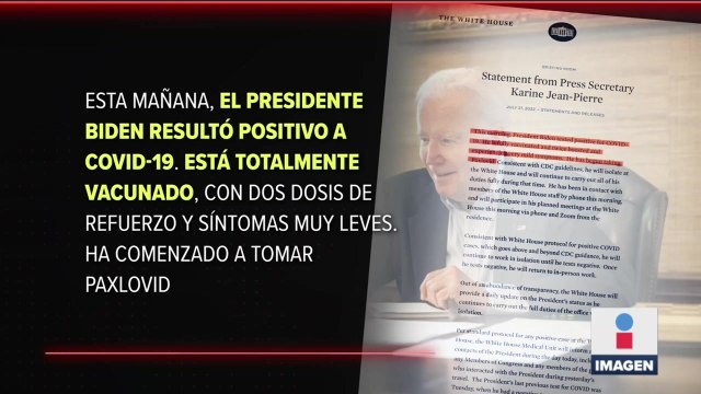 Joe Biden dio positivo a Covid-19 por primera vez