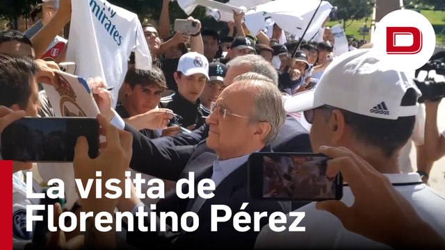 Florentino Pérez visita a los jugadores del Real Madrid antes del clásico de pretemporada