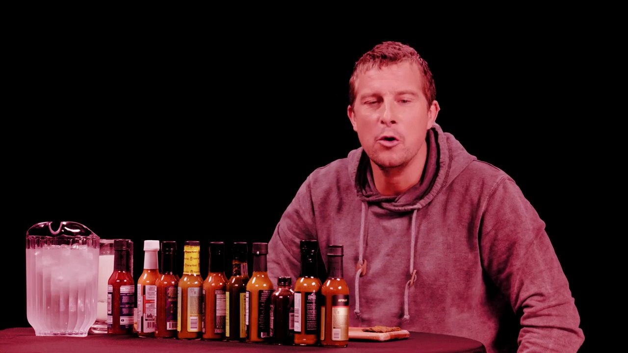 Bear Grylls Battles For Survival Against Spicy Wings -Hot Ones