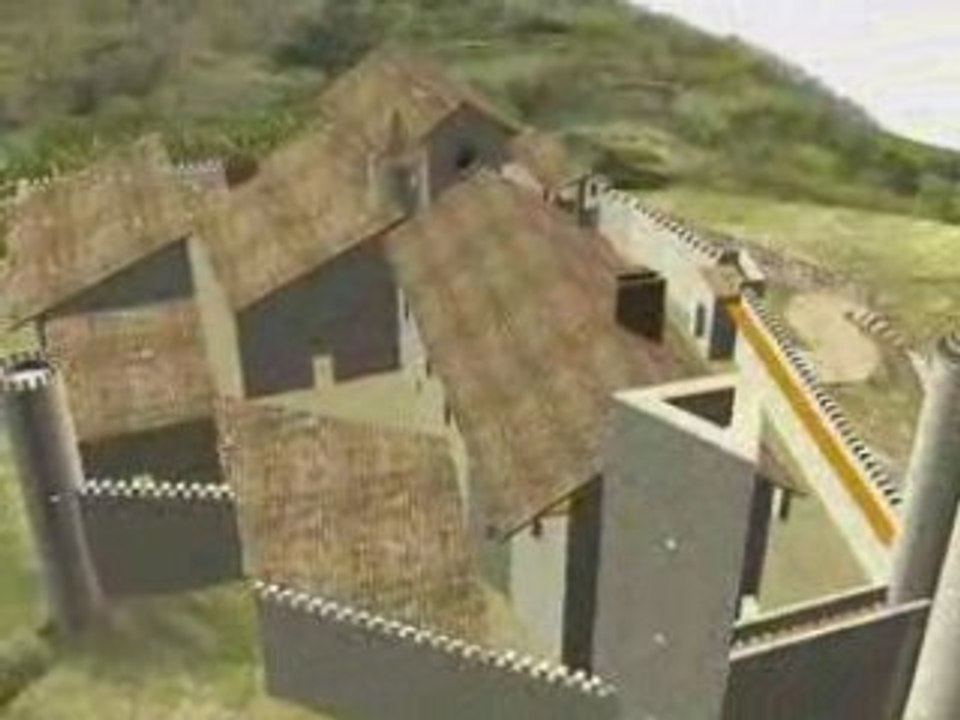 Survol du chateau de Rochebaron en 3d