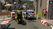 Bizarre moment two Tour de France riders are knocked off their bikes simultaneously by motorbikes