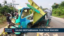 Saling Bertabrakan, Dua Truk Ringsek