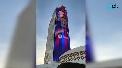 Ridículo de Laporta en Las Vegas: cuelga un cartel en catalán que nadie entiende